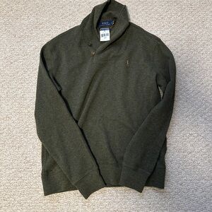 NEW (with tags) Ralph Lauren Polo Shawl Neck Sweater. Men’s. Green. Medium.